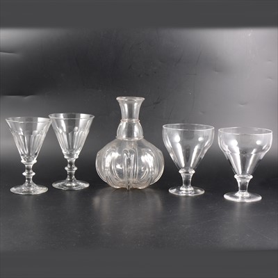 Lot 29 - Four Victorian conical shape ale glasses, 14cm;...