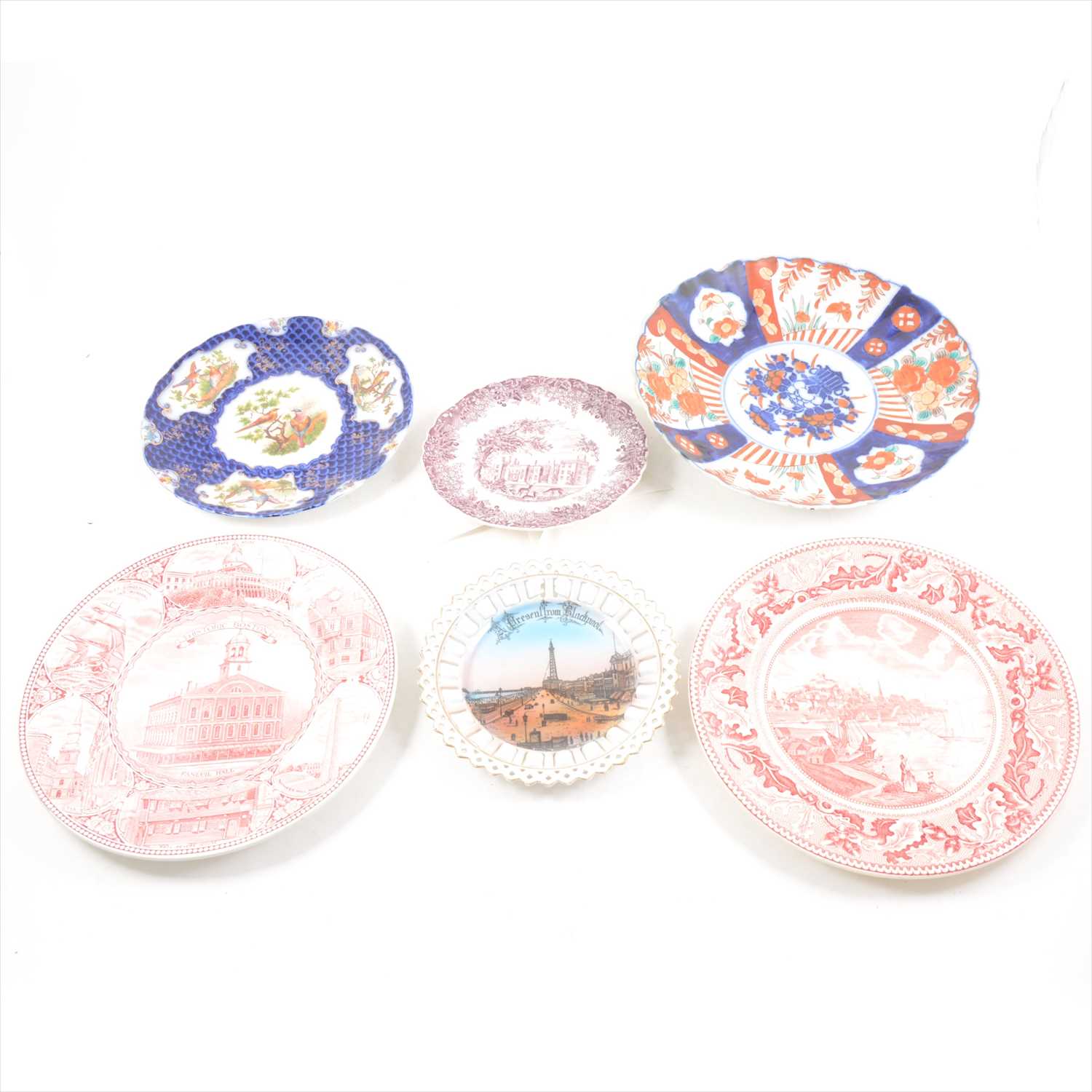 Lot 36 - A Copenhagen porcelain charger, Chinese blue and white charger (stapled), and others.