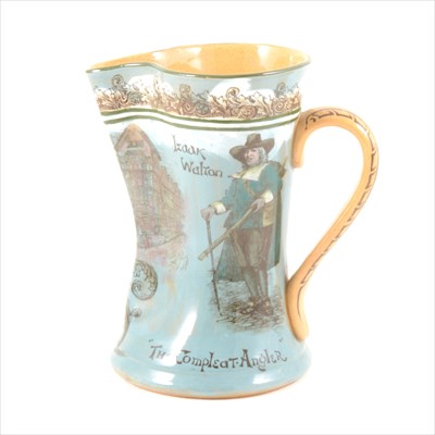 Lot 47 - Royal Doulton Isaac Walton The Compleat Angler jug, pale blue ground, 20cm