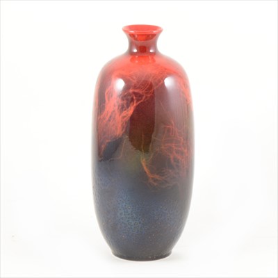 Lot 7 - A Royal Doulton Flambe Veined vase number 1619,  29cm.