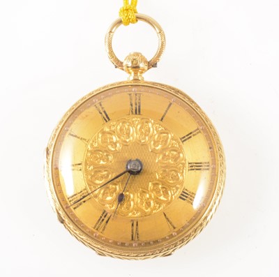 Lot 197 - A small 18 carat yellow gold open face pocket watch