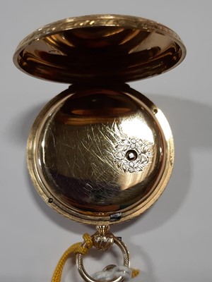 Lot 197 - A small 18 carat yellow gold open face pocket watch