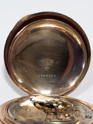 Lot 199 - Elgin - an ornate gold-plated full hunter pocket watch.