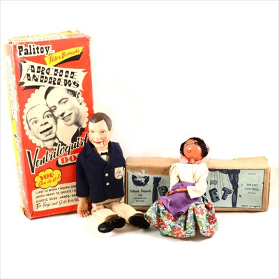 Lot 159 - Peter Brough's Archie Andrews Ventriloquist doll by Palitoy, boxed, and a Pelham Puppet gypsy, boxed with paperwork.
