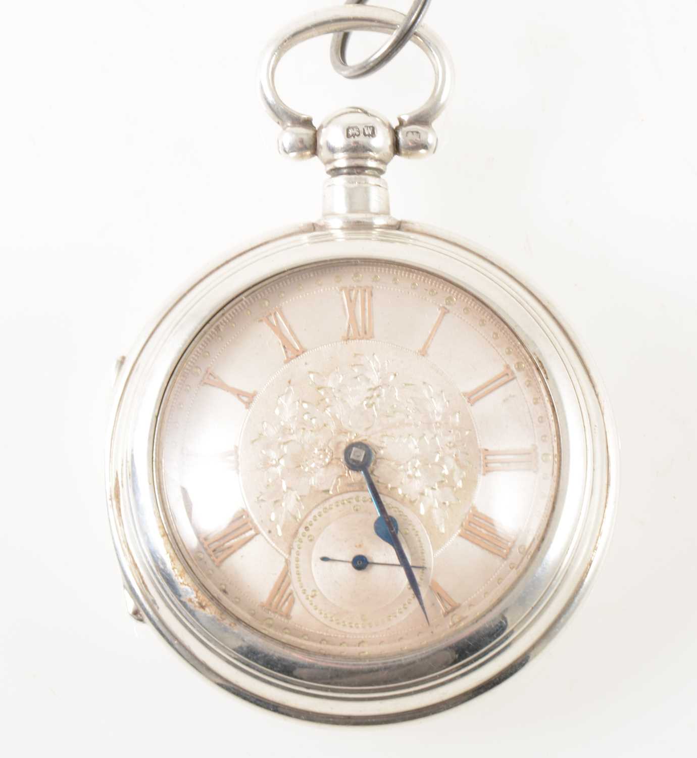 Lot 203 - A silver pair case pocket watch