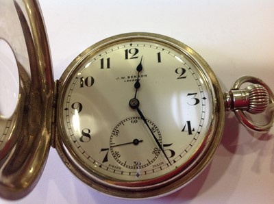 Lot 208 - J W Benson London - a silver demi-hunter pocket watch