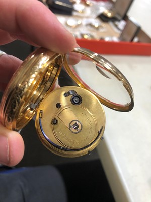 Lot 177 - An 18 carat yellow gold open face pocket watch.