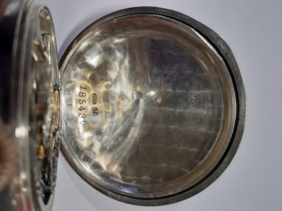 Lot 206 - A silver open face chronograph pocket watch.