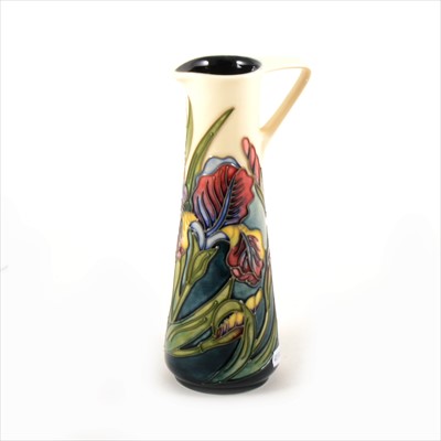 Lot 18 - An 'Iris' design vase, by Rachel Bishop for Moorcroft Pottery, Moorcroft Collectors Club 1998.
