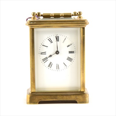 Lot 237 - A French brass cased carriage clock