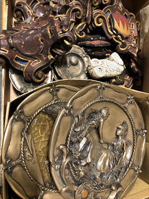 Lot 230 - A collection of baroque style cartouches, modern plaques, medallions, etc