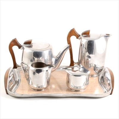 Lot 113 - An aluminium five-piece Picquot ware tea and coffee set