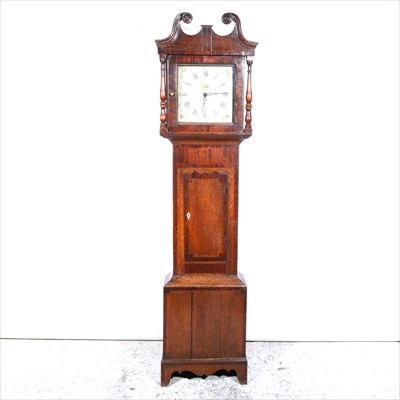 Lot 514 - A Georgian oak longcase clock, square dial