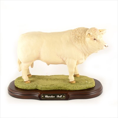 Lot 83 - Naturecraft - Charolais Bull sculpture, made for The British Charolais Cattle Society.
