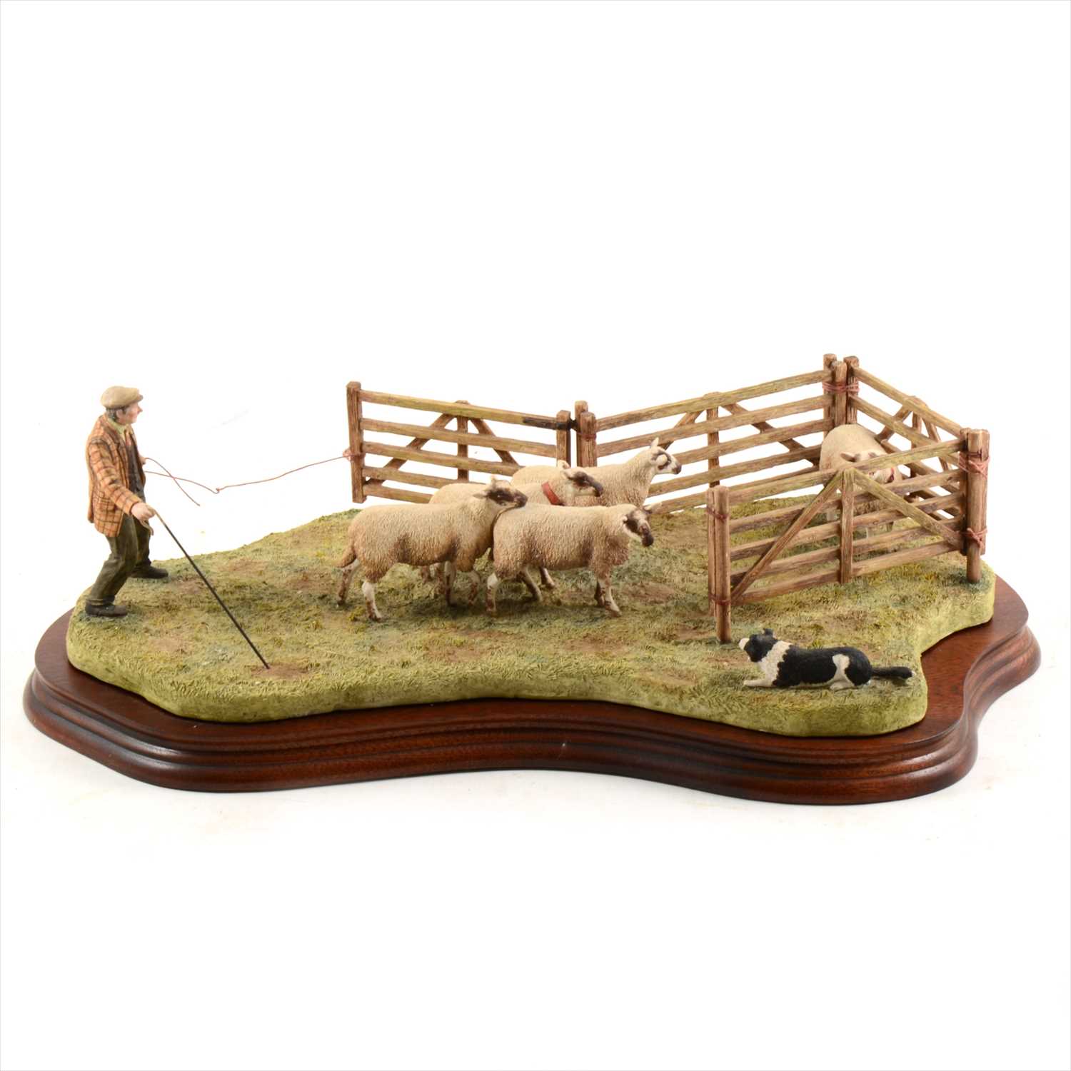 Lot 49 - Border Fine Arts - "Anxious Moment - Penning Sheep", limited edition 320/1750.