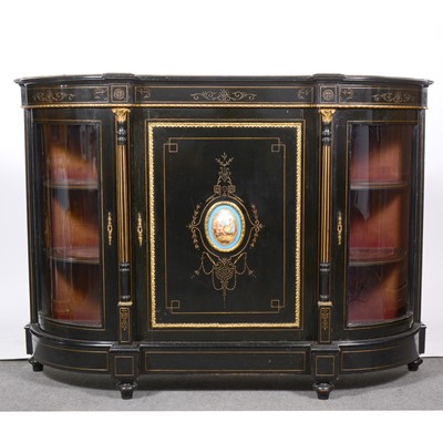 Lot 482 - A Victorian ebonized credenza