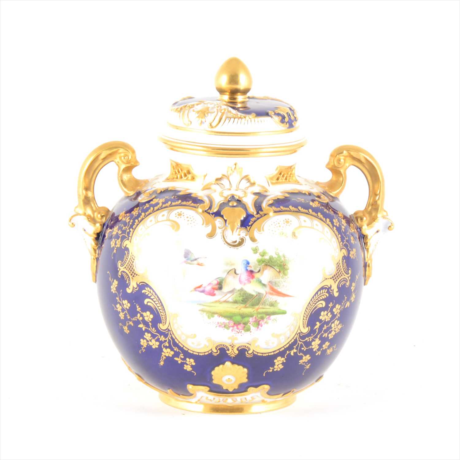 Lot 48 - A Royal Worcester twin-handled vase and cover