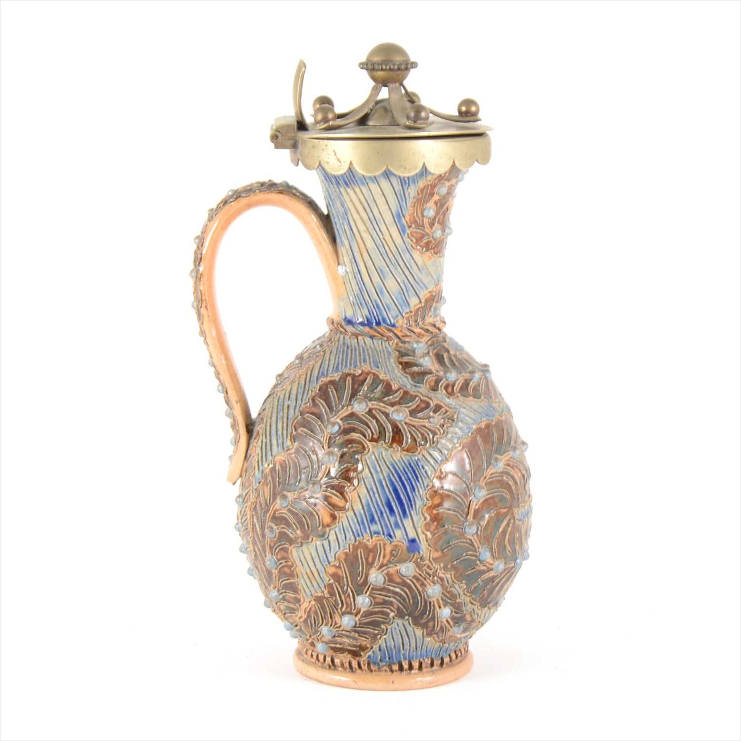 Lot 21 - A Doulton Lambeth stoneware ewer, decorated by Frank Butler, 1878.