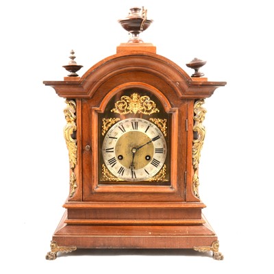 Lot 1410 - German walnut mantel clock