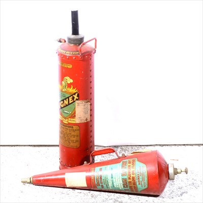 Lot 126 - A vintage conical fire extinguisher and an Ignex fire extinguisher.