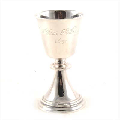 Lot 421 - A silver replica Melton Mowbray goblet by A. Edward Jones Ltd, Birmingham 1971