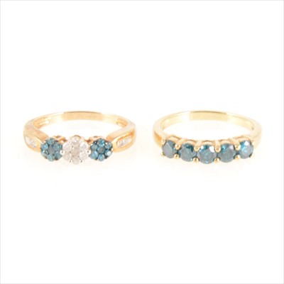 Lot 209 - Two coloured diamond rings.