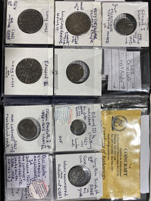 Lot 354 - Album of 15 hammered coins from King John to the Cromwellian era.