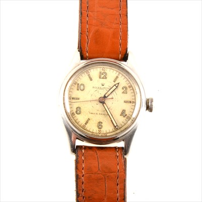 Lot 473 - Rolex - a gentleman's 1950s Oyster steel wrist watch.