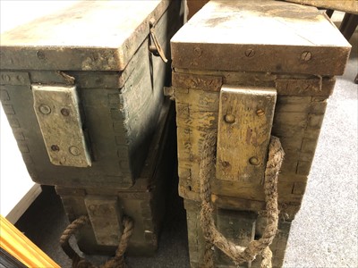 Lot 397 - Five WWII wooden Bren light machine gun cases.