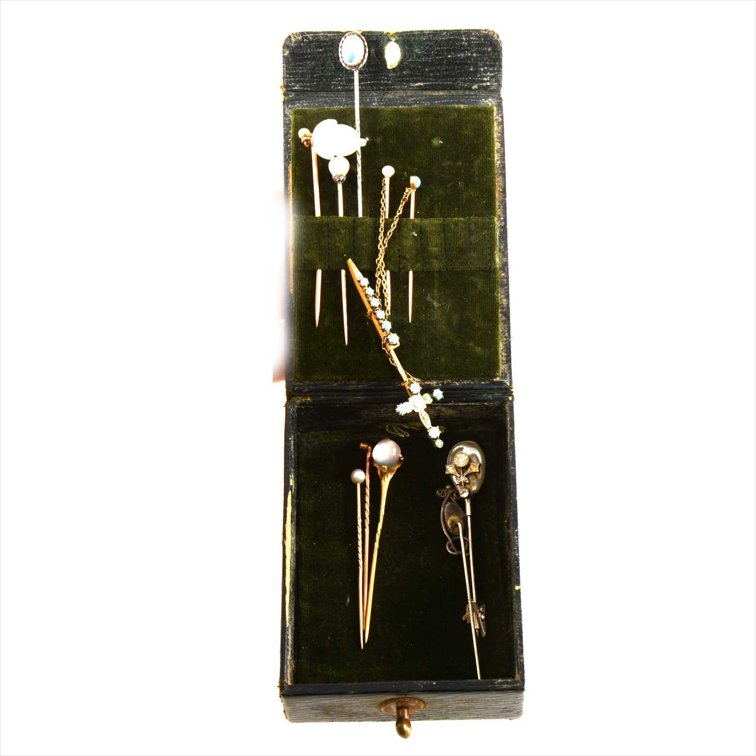 Lot 460 - Nine various tie pins.