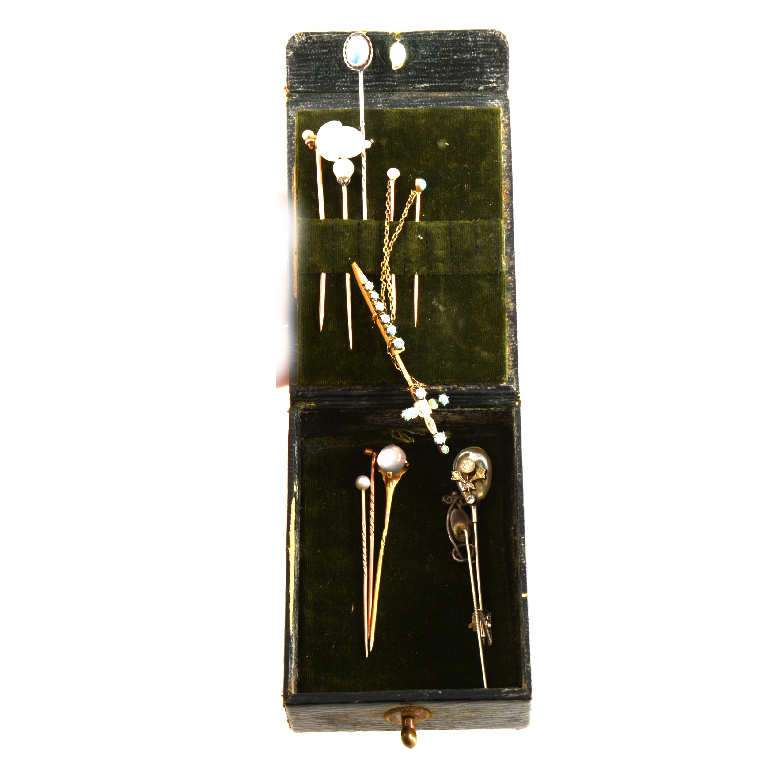 Lot 460 Nine various tie pins.