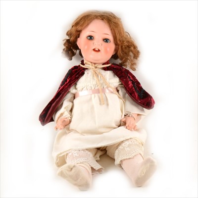 Lot 137 - Heubach Köppelsdorf bisque head doll, 342.3 head stamp, sleeping eyes, open mouth composition body, 56cm.