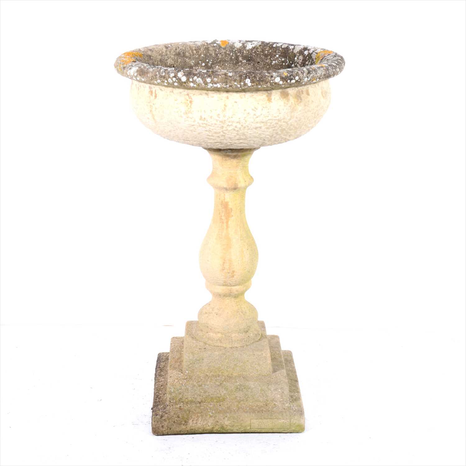 Lot 435 - A concrete pedestal garden urn, campagna