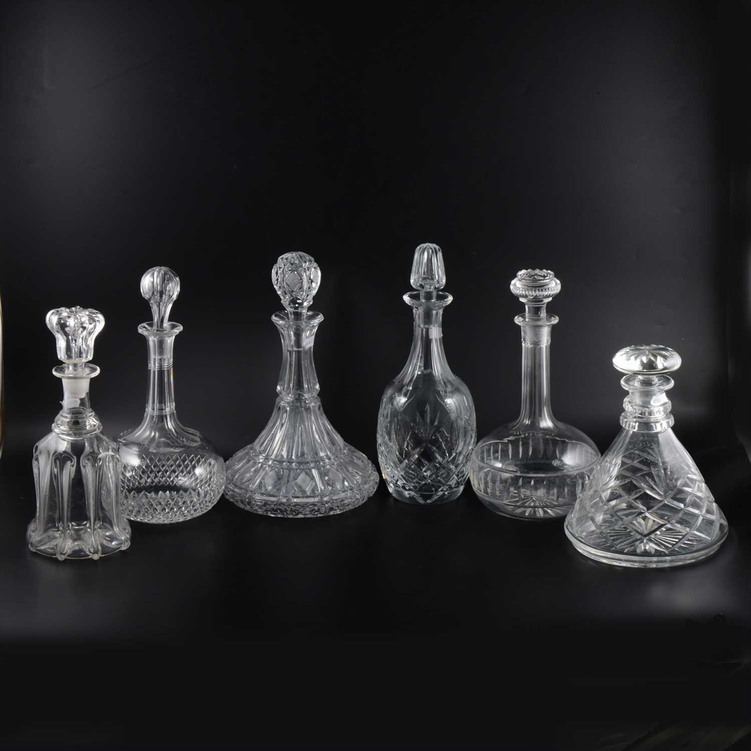 Lot 58 - Six assorted cut glass decanters