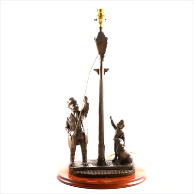 Lot 92 - A reproduction 'lamplighter' table lamp, 62cm