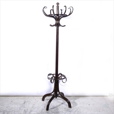 Lot 576 - A Bentwood floor-standing coat stand, with circular green drip tray, height 200cm.