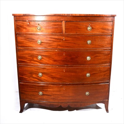 Lot 385 - A large Victorian mahogany bowfront chest of drawers