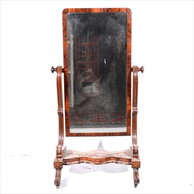 Lot 318 - An early Victorian mahogany cheval mirror