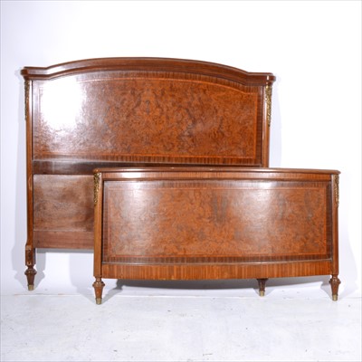 Lot 380 - A French mahogany and maple bedstead