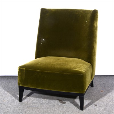 Lot 597 - A contemporary olive green upholstered lounge chair