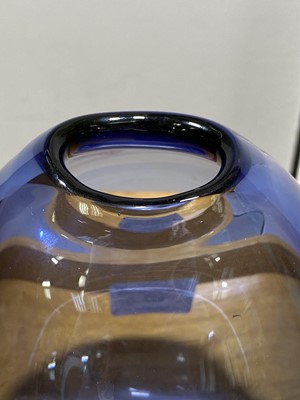 Lot 627 - A blue glass 'Drop' vase, designed by Per Lutken for Holmegaard, 1960s.
