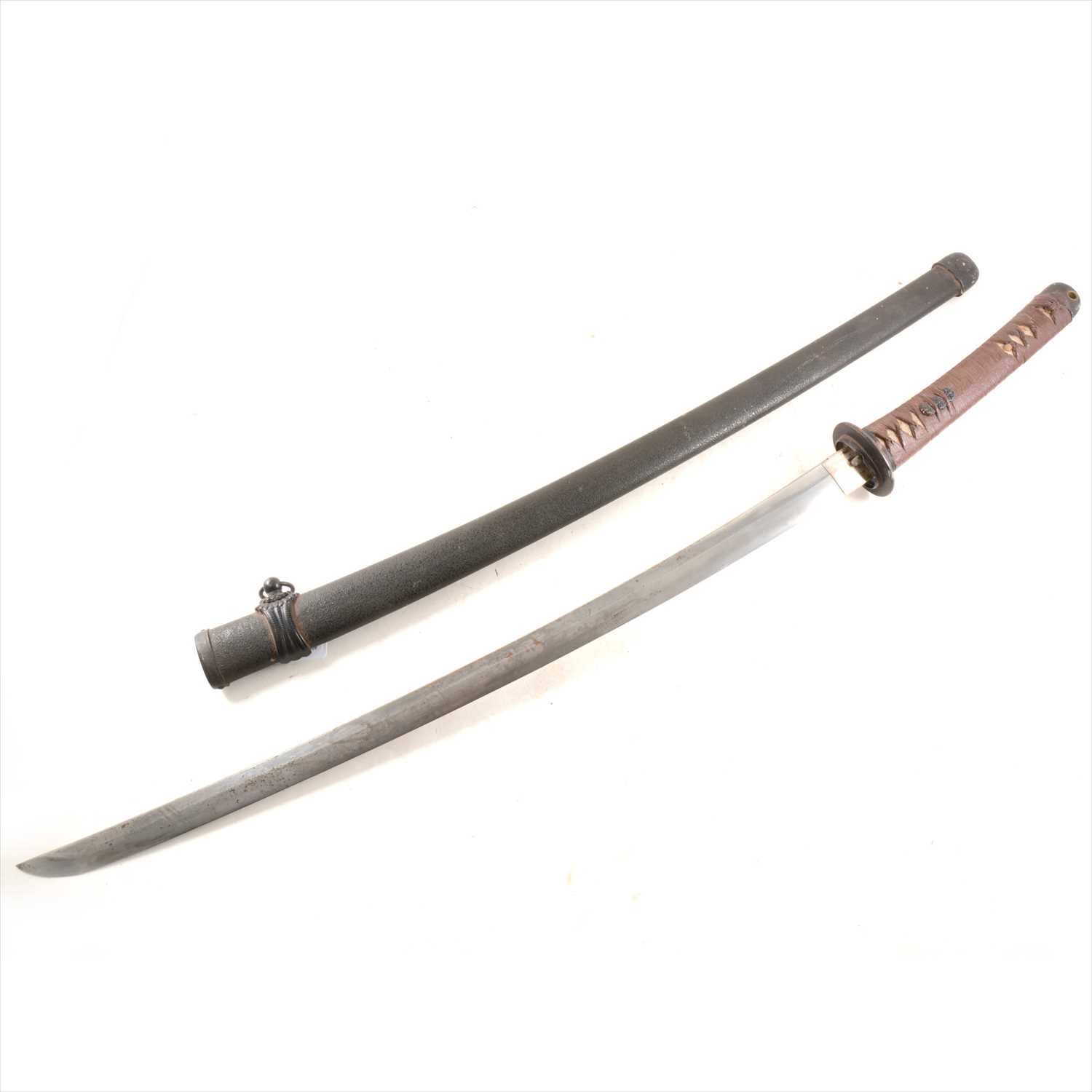 Lot 222 - Japanese sword with plain tsuba