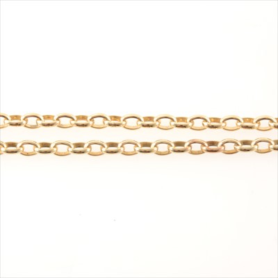 Lot 294 - A 9 carat yellow gold chain link necklace.