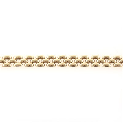 Lot 280 - A 9 carat yellow gold bracelet.