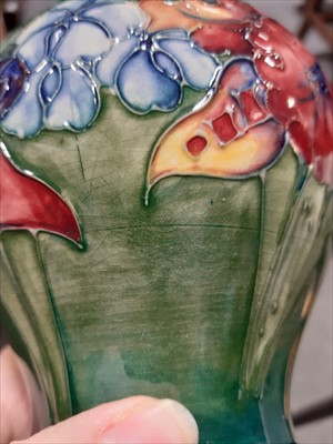 Lot 50 - An 'Orchid' pattern vase by Moorcroft, circa 1960s