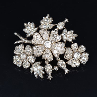 Lot 60 - A late 19th Century diamond floral spray brooch