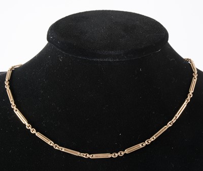 Lot 115 - A 9 carat yellow gold neck chain.