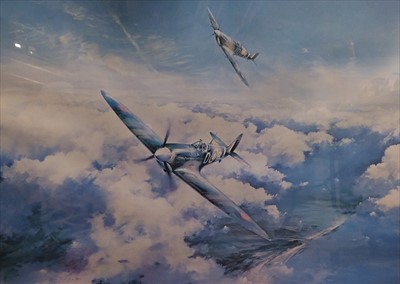 Lot 340 - After Robert Taylor, signed by Sir Douglas Bader and Vice Marshall Johnnie Johnson