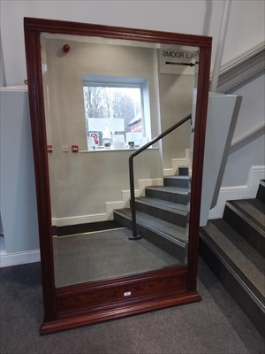 Lot 440 - A large Edwardian walnut over-mantel mirror