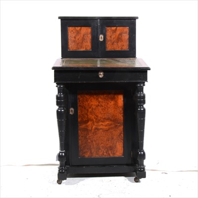 Lot 329 - A Victorian yew wood and ebonised Davenport